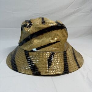 Loeffler Randall NY Bucket Hat One Size Sand Tiger Print NEW Grunge Y2K